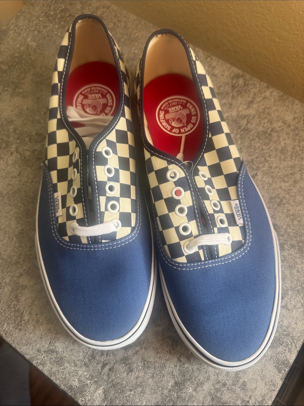 Vans 2017 US OPEN Checkerboard Canvas Sneakers in Navy and White w/ OG BOX